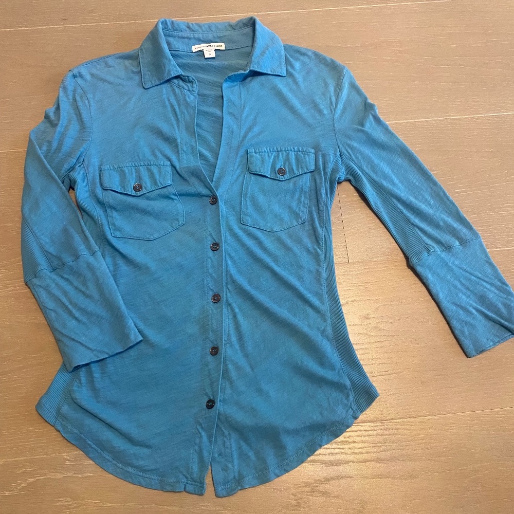JAMES PERSE knit turquoise shirt in size 0